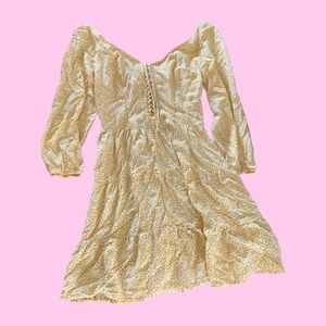 Hollister yellow floral long sleeve dress